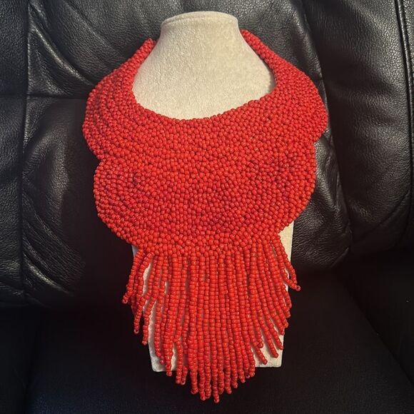 Bold Red Beaded Statement Necklace – Glamorous & Unforgettable - Picture 17 of 17